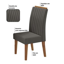 Conjunto Canto Baú com Mesa de Jantar Retangular 120x80cm de Vidro e 2 Cadeiras - 8