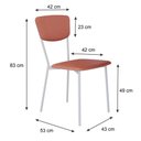Ver imagem 6 de Cadeira Vintage Retrô Fixa C-4 Pés 425 X505 X 830 Mm C-1 Un. Pés Brancos. Cn.marte Terra Rose Cn.