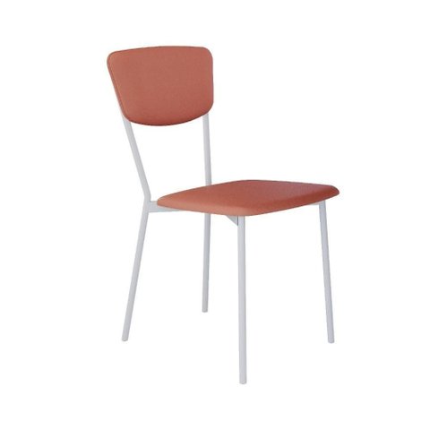 Cadeira Vintage Retrô Fixa C-4 Pés 425 X505 X 830 Mm C-1 Un. Pés Brancos. Cn.marte Terra Rose Cn.