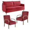 Conjunto de Sala de Estar 1 Sofá Dois Lugares Persa e 2 Poltronas Ágata - 1