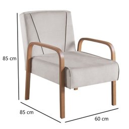 Conjunto de Sala de Estar 1 Sofá Dois Lugares Persa e 2 Poltronas Ágata - 5