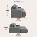 Ver imagem 5 de Sofá Retrátil 3 Lugares Veludo Apolo 1,90 Mts Ônix