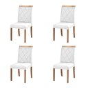Ver imagem 1 de Kit 4 Cadeiras Decorativas Sala de Jantar Luxo Anita Facto Branco - Mozzelar