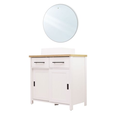 Gabinete Armário Banheiro Ditália com Cuba + Espelho / BN-03 cor:branco