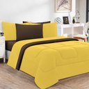 Ver imagem 1 de Kit Edredom + Jogo de Lençol Malha 100% Algodão Gran Moratta 6 Peças Queen - Amarelo-marrom