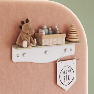 Prateleira Infantil com Cabideiro Linha Encanto