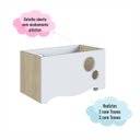 Ver imagem 5 de Caixa de Brinquedos com Rodízios Linha Encanto Cor Carvalho Araguaia/Branco