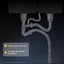 Ver imagem 4 de Cuba Pia Gourmet Dupla Preta Cozinha Aço Inox com Acessórios