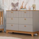 Ver mais imagens de Conjunto Quarto de Bebê 1BERÇO 1 Cômoda 6 Gavetas Chantilly Bege/Fendi/Nature