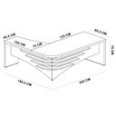 Ver imagem 5 de Mesa para Escritório em L Direito 200x180cm Atria Executiva A02 Carvalho Branco - Lyam Decor
