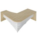 Ver imagem 6 de Mesa para Escritório em L Direito 200x180cm Atria Executiva A02 Carvalho Branco - Lyam Decor