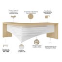 Ver imagem 4 de Mesa para Escritório em L Direito 200x180cm Atria Executiva A02 Carvalho Branco - Lyam Decor