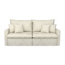 Ver imagem 2 de Sofá Cama Casal Retrátil e Reclinável 3 Lugares Veludo Bege Colibri 220cm CabeCasa MadeiraOriginals