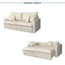 Ver imagem 5 de Sofá Cama Casal Retrátil e Reclinável 3 Lugares Veludo Bege Colibri 220cm CabeCasa MadeiraOriginals