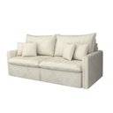Ver imagem 4 de Sofá Cama Casal Retrátil e Reclinável 3 Lugares Veludo Bege Colibri 220cm CabeCasa MadeiraOriginals