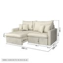 Ver imagem 3 de Sofá Cama Casal Retrátil e Reclinável 3 Lugares Veludo Bege Colibri 220cm CabeCasa MadeiraOriginals