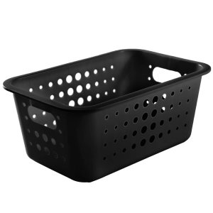 Caixa Organizadora Plástico 5l Casa Organize Cesto Closet Preto