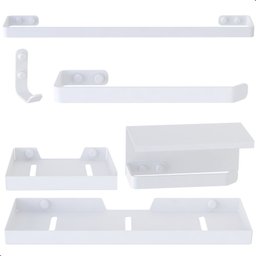 Kit de Acessórios para Banheiro Branco 6 Peças F.max - 1