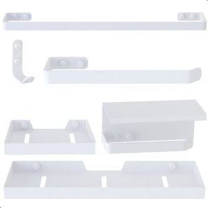 Kit de Acessórios para Banheiro Branco 6 Peças F.max