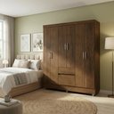 Ver imagem 1 de Guarda Roupa Casal 6 Portas 2 Gavetas Ideal Plus Imbuia