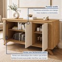 Ver imagem 6 de Buffet 3 Portas 2 Prateleira Pampulha Marrom/Cinamomo/Off White