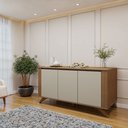 Ver imagem 1 de Buffet 3 Portas 2 Prateleira Pampulha Marrom/Cinamomo/Off White