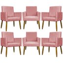Ver imagem 1 de Kit 6 Poltronas Decorativas para Sala Mari Suede