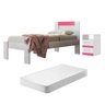 Conjunto Quarto Cama com Mesa Shiva Branco Flex Rosa/Azul com Colchão - 1