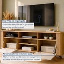 Ver imagem 5 de Rack para TV até 65 Polegadas MDF 180cm Pés em Madeira Mariana Bege