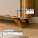 Ver imagem 3 de Rack para TV até 65 Polegadas MDF 180cm Pés em Madeira Mariana Bege