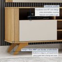 Ver imagem 5 de Rack para TV até 65 Polegadas MDF 180cm Pés em Madeira Maciça Maciça Mariana Bege