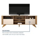 Ver imagem 7 de Rack para TV até 65 Polegadas MDF 180cm Pés em Madeira Maciça Maciça Mariana Bege