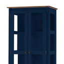 Ver imagem 3 de Cristaleira 2 Portas e Laterais em Vidro 1 Gaveta Pés Luis Xv Madeira - Laca Azul Bic/imbuia