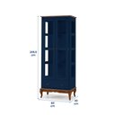 Ver imagem 4 de Cristaleira 2 Portas e Laterais em Vidro 1 Gaveta Pés Luis Xv Madeira - Laca Azul Bic/imbuia