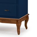 Ver imagem 2 de Cristaleira 2 Portas e Laterais em Vidro 1 Gaveta Pés Luis Xv Madeira - Laca Azul Bic/imbuia