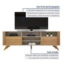 Ver imagem 6 de Rack para TV até 65 Polegadas MDF 180cm Pés em Madeira Maciça Maciça Mariana Marrom
