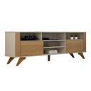 Ver imagem 3 de Rack para TV até 65 Polegadas MDF 180cm Pés em Madeira Maciça Maciça Mariana Marrom