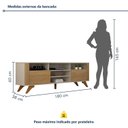 Ver imagem 4 de Rack para TV até 65 Polegadas MDF 180cm Pés em Madeira Maciça Maciça Mariana Marrom