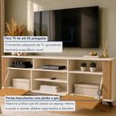 Ver imagem 5 de Rack para TV até 65 Polegadas MDF 180cm Pés em Madeira Mariana Marrom