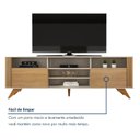 Ver imagem 7 de Rack para TV até 65 Polegadas MDF 180cm Pés em Madeira Maciça Maciça Mariana Marrom