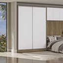 Ver imagem 1 de Guarda Roupa 2 Portas de Correr 158cm N537 Kappesberg - Nogueira/branco