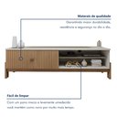 Ver mais imagens de Rack para TV até 55 Polegadas MDF 164,5cm Frisado Ouro Preto