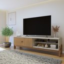 Ver imagem 3 de Rack para TV até 55 Polegadas MDF 164,5cm Frisado Ouro Preto