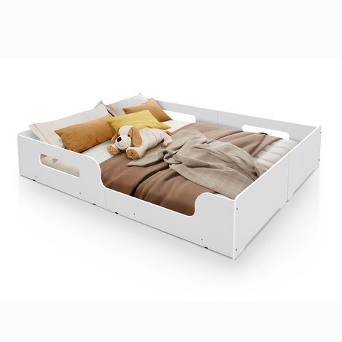 Cama Montessoriana Infantil Casal Menino MODERNA100% MDF - Branco