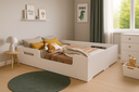 Ver imagem 4 de Cama Montessoriana Infantil Casal Menino MODERNA100% MDF - Branco
