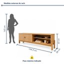 Ver mais imagens de Rack para TV até 55 Polegadas MDF 164,5cm Frisado Ouro Preto Marrom