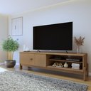Ver imagem 3 de Rack para TV até 55 Polegadas MDF 164,5cm Frisado Ouro Preto Marrom