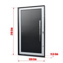Ver imagem 4 de Porta Pivotante Alumínio Lambril c/Puxador Dir. Elite Mix Preto 216x130 Brimak