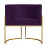 Kit 2 Poltronas Decorativa Sala Estar Recepção Escritório Luana Base Gold Veludo Roxo - Montanaris - 3