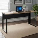 Ver imagem 1 de Mesa de Escritório Industrial 150cm X 60cm Pé Metal Mc Pr F5 Cor:macadâmia com Preto
